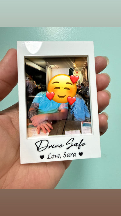 Custom Car Visor Photo Clip - Polaroid Style