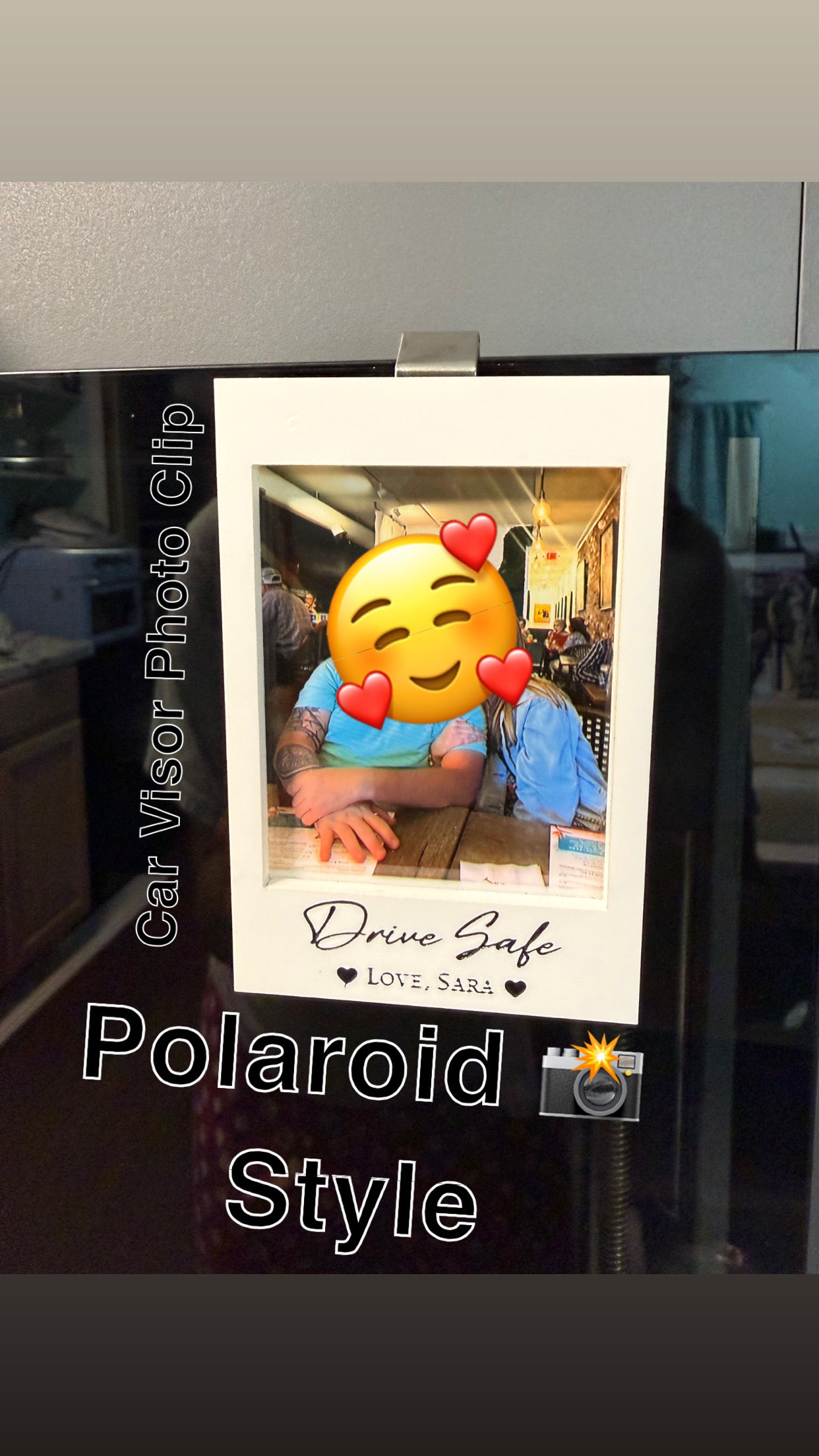 Custom Car Visor Photo Clip - Polaroid Style