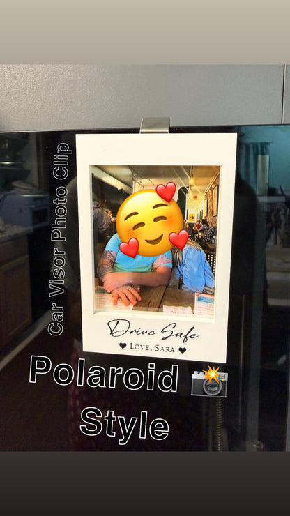Custom Car Visor Photo Clip - Polaroid Style