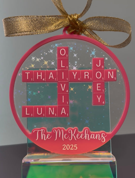 Personalized Scrabble Family Name - Ornament