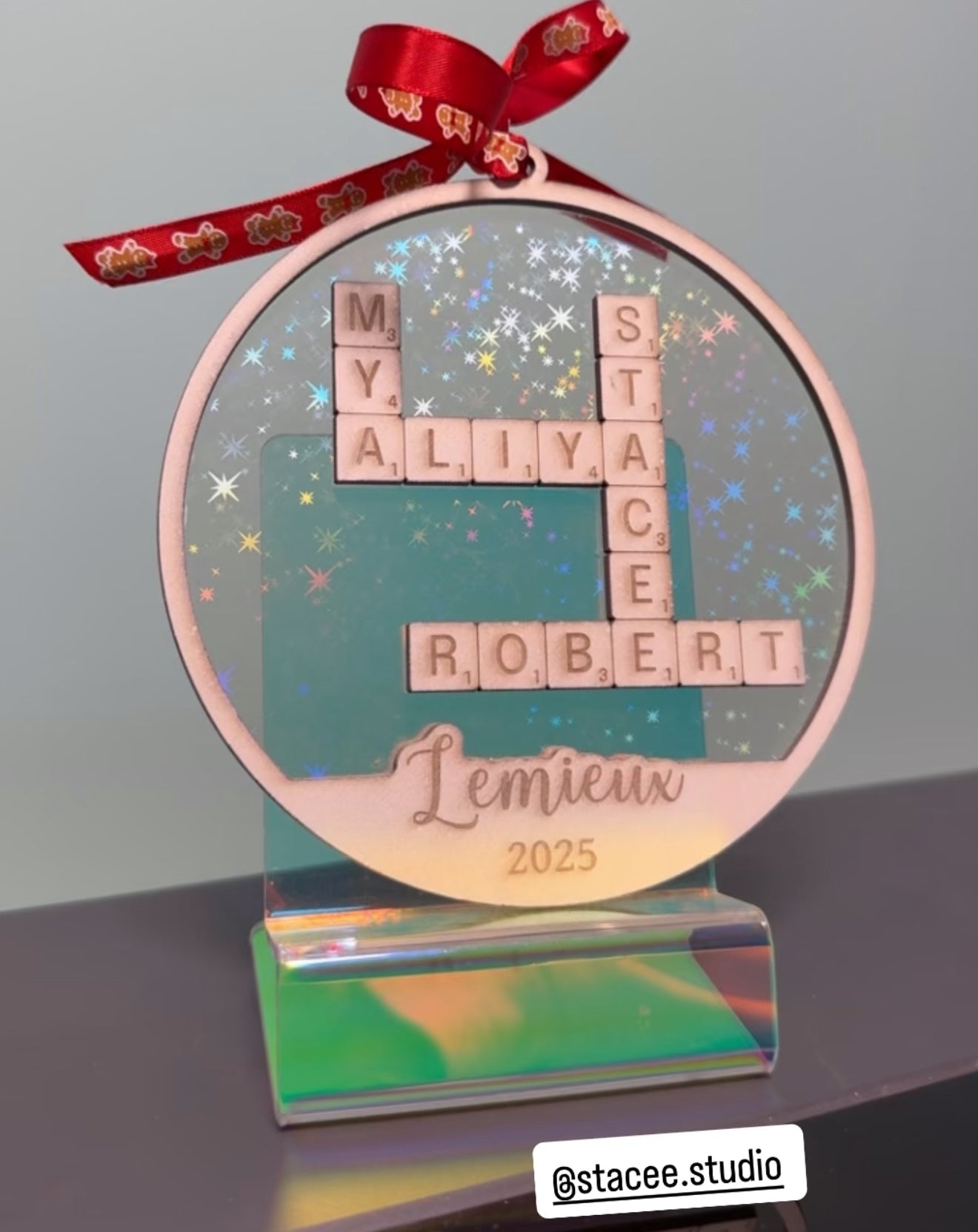 Nombre familiar de Scrabble personalizado - Adorno