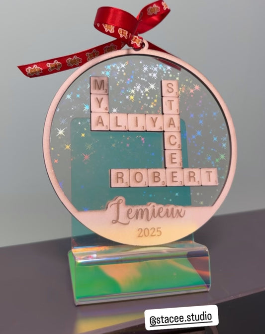 Personalized Scrabble Family Name - Ornament