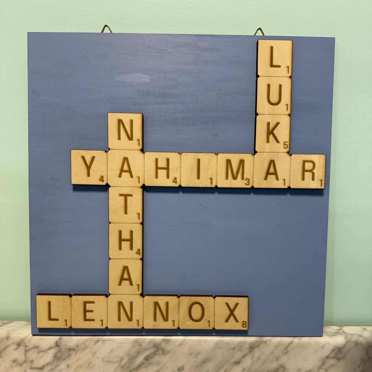 Personalized Scrabble Family Name - Wood Sign 12x12
