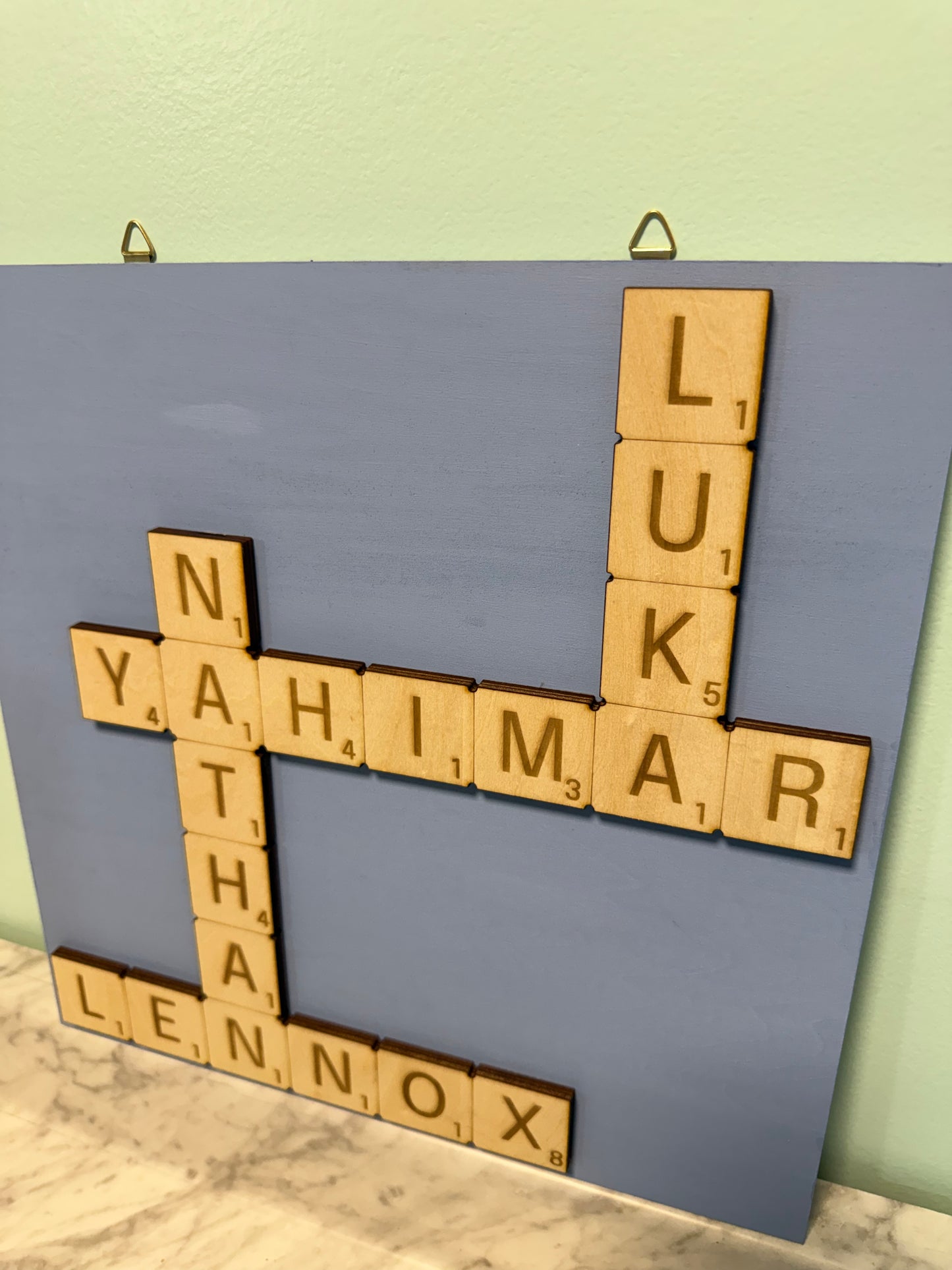 Personalized Scrabble Family Name - Wood Sign 12x12