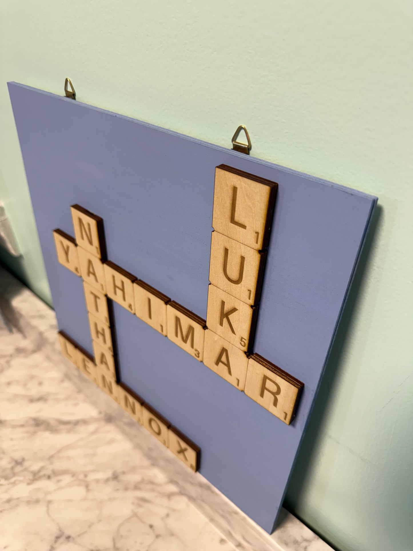 Personalized Scrabble Family Name - Wood Sign 12x12