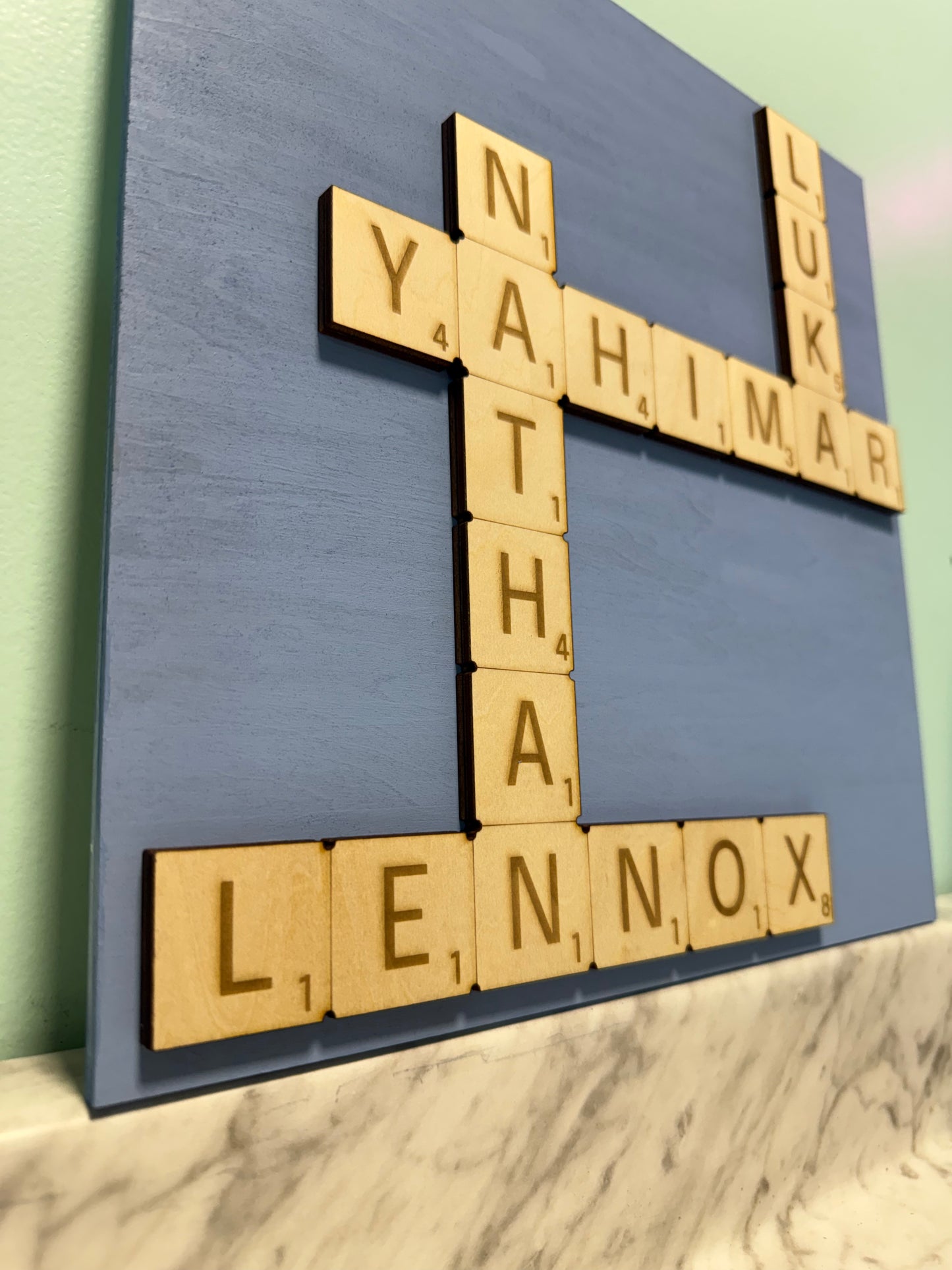 Personalized Scrabble Family Name - Wood Sign 12x12