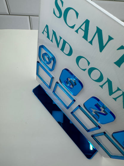 Custom Laser Engraved Business Stand - QR Code Sign - Scan to Tip and Connect