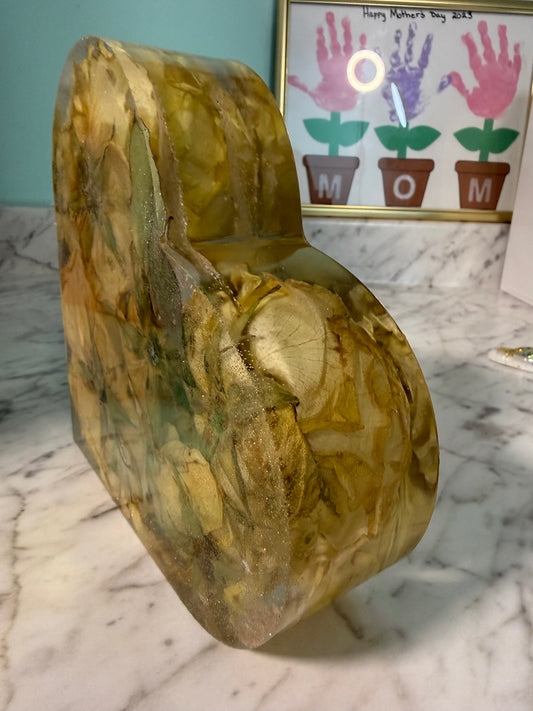 Custom Resin Memorial Keepsake | Preserved Flower Resin Art | Personalized Memorial Décor