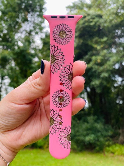 Flower print custom laser engraved watch band Mommy, Mama, Mom, Nana, gift watch band