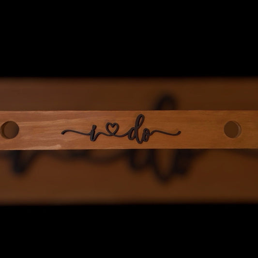 Shot Ski Board Personalized I Do - Raised Name Wooden Shot Cheers Board for Celebration Party Couple Friends Wedding Gift