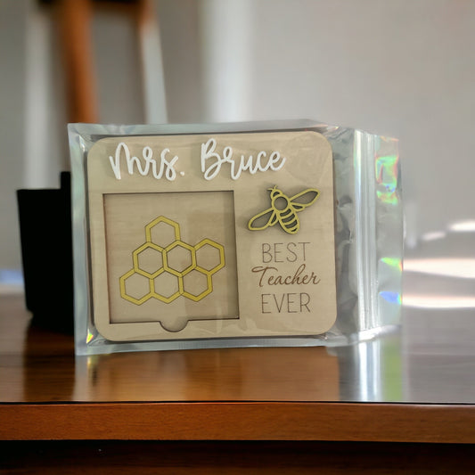 Sticky Note Holder Bumble Bee with custom name personalized gift