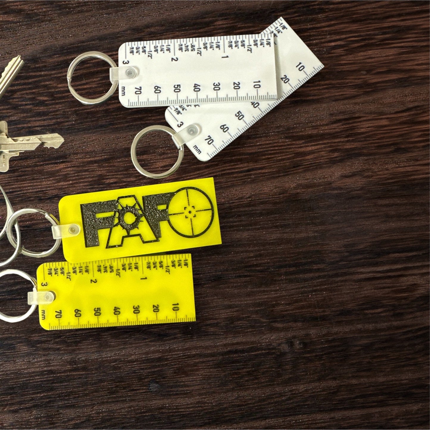 Keychain with Ruler - Father’s Day Gift - Dad Gift - Custom Name Personalized Keychain