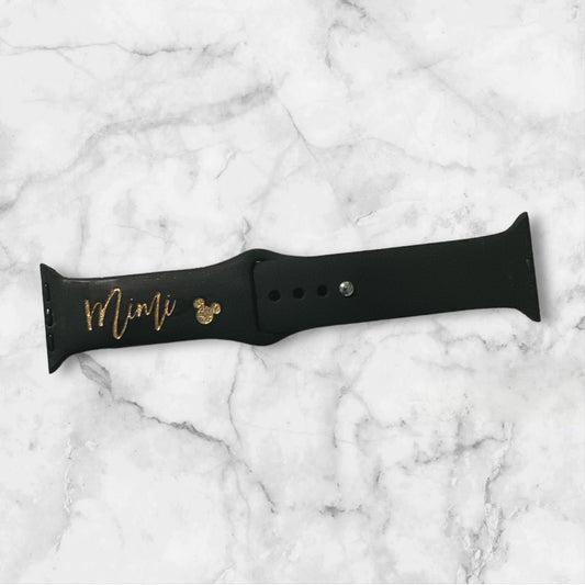 Personalize Add a Name Mouse Ears laser engraved gift apple watch band 38 40 41 42 45 49 mm ultra