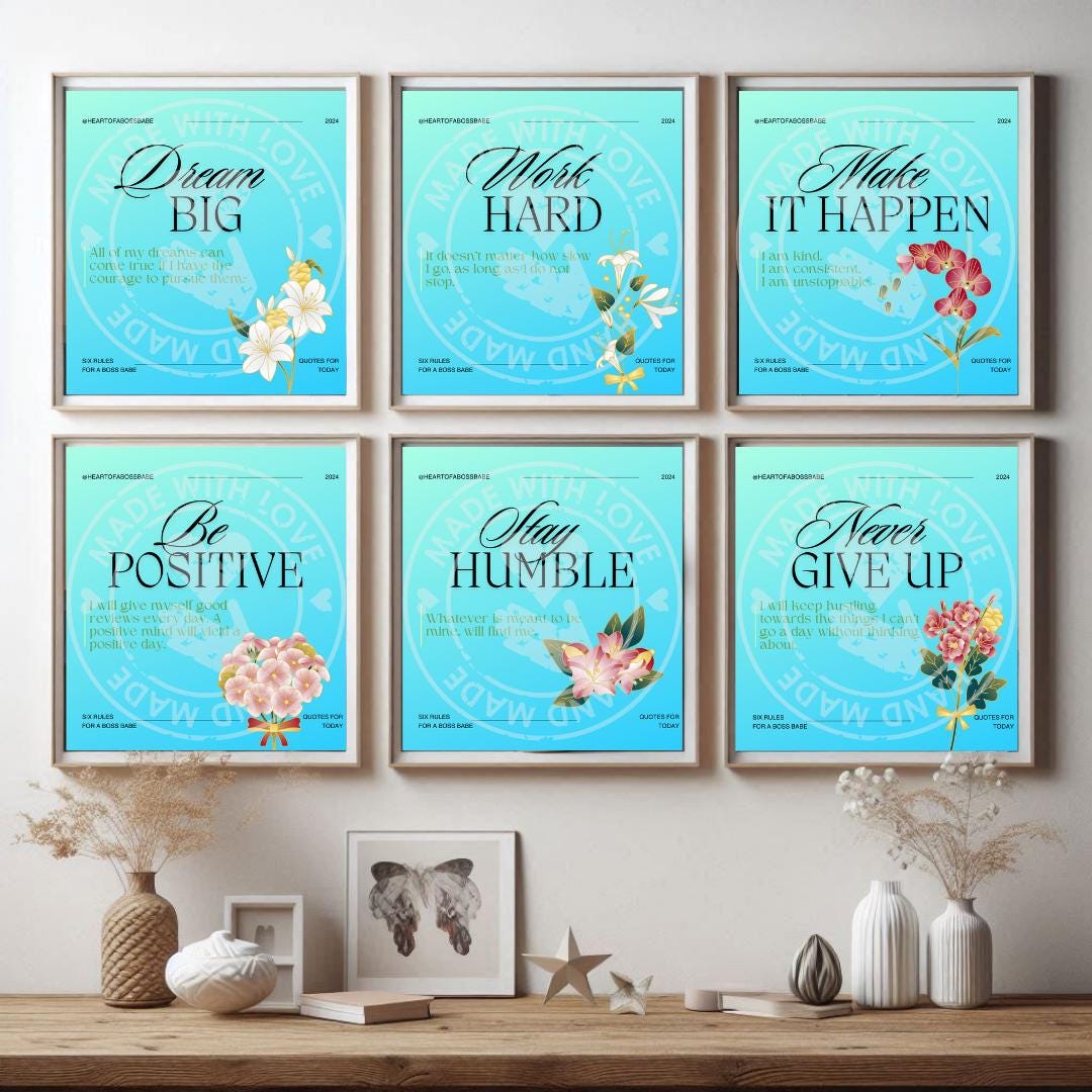 Mindset of a Boss Babe - 6 six digital or printable download