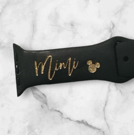 Personalize Add a Name Mouse Ears laser engraved gift apple watch band 38 40 41 42 45 49 mm ultra