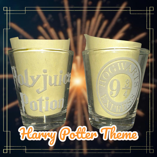 Harry Potter themed engraved shot glass