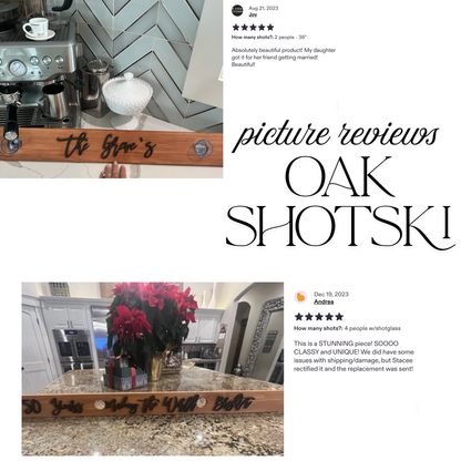 Shot Ski Board | Personalized Family Name Shotski | Custom Wedding Guestbook-Style Signing Keepsake