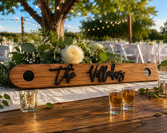 Shot Ski Board | Personalized Family Name Shotski | Custom Wedding Guestbook-Style Signing Keepsake