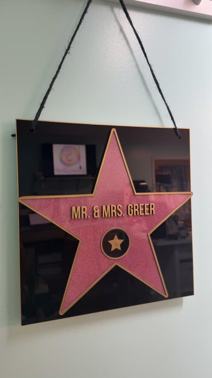 Personalized Hollywood Star Acrylic Sign – 11” × 11”