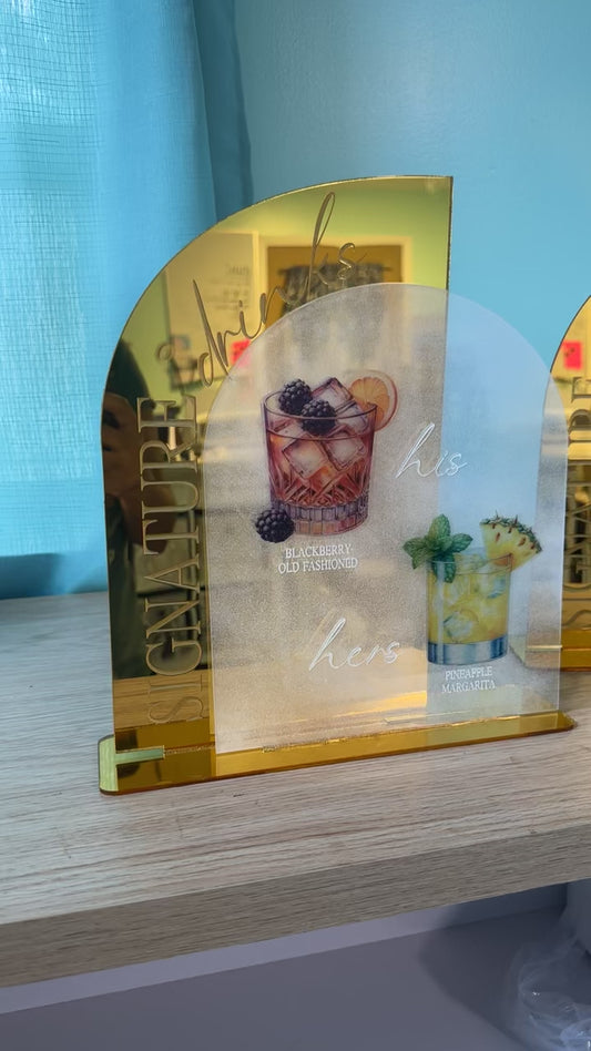 Golden Arches Bar Menu Sign