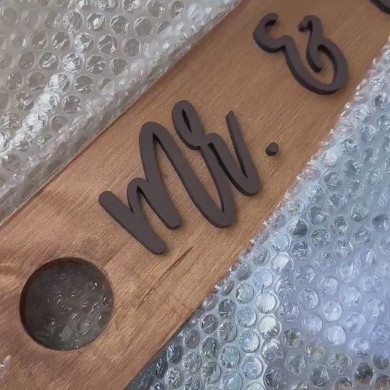 Shot Ski Board Personalized I Do - Raised Name Wooden Shot Cheers Board for Celebration Party Couple Friends Wedding Gift