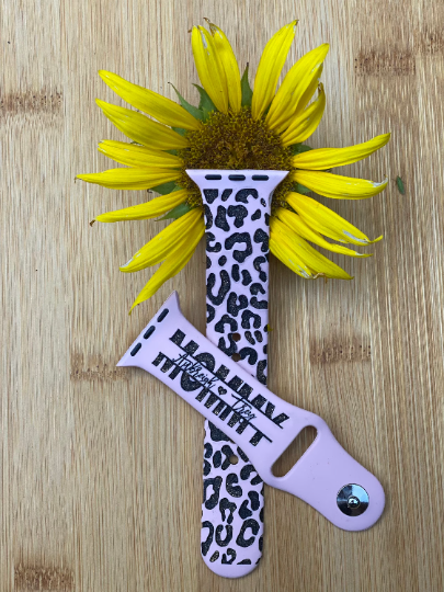 Correa de reloj personalizada con grabado láser con estampado de leopardo de las nieves y guepardo para mamá, mami, mamá, abuela, correa de reloj de regalo