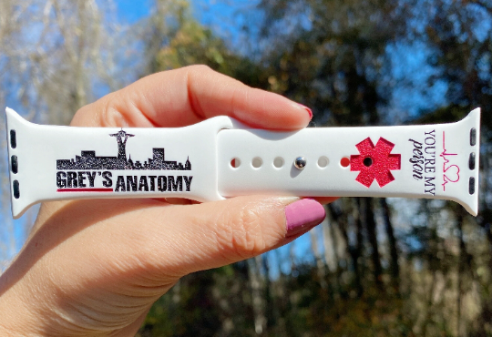 Correa de reloj inteligente grabada de Grey's Anatomy - personalización a medida