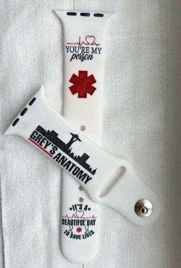 Correa de reloj inteligente grabada de Grey's Anatomy - personalización a medida