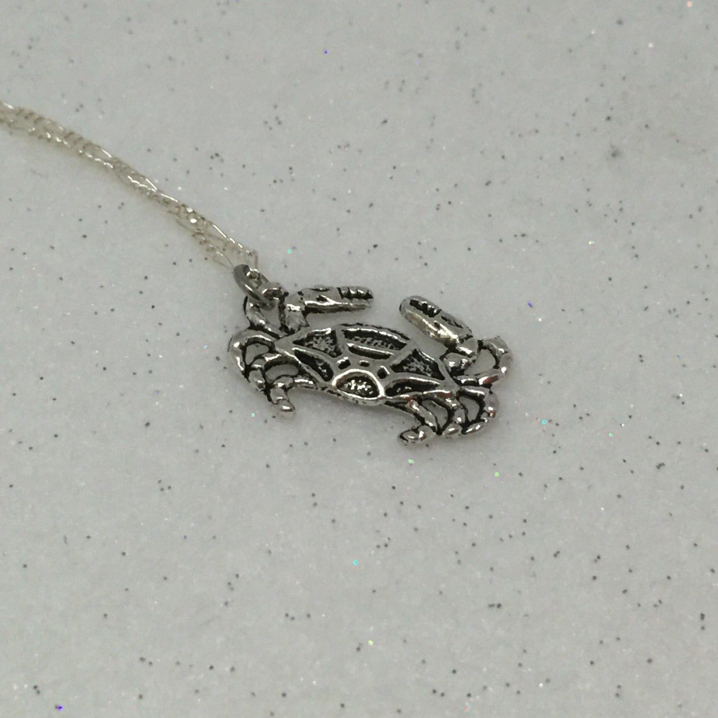 Blue Crab Lowcountry Charm Necklace Personalized Necklace customize with initial charm