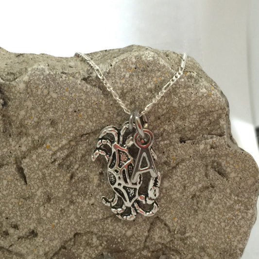 Blue Crab Lowcountry Charm Necklace Personalized Necklace customize with initial charm