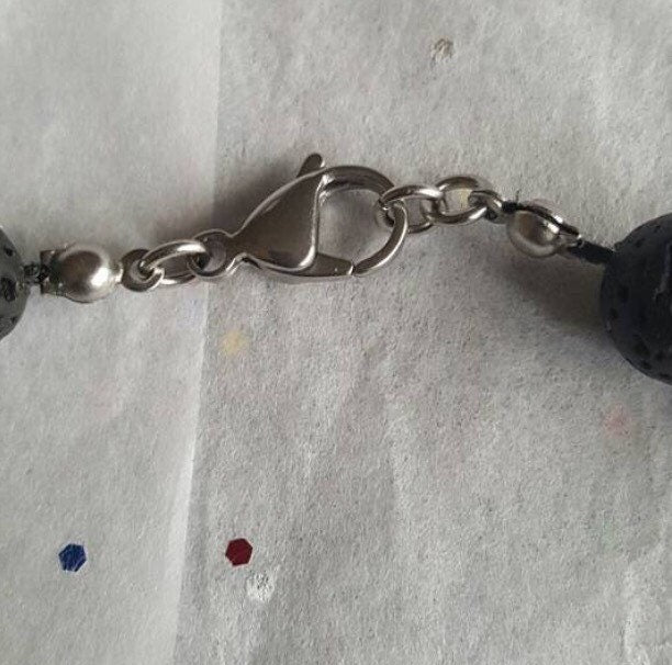 Black lava rock zodiac necklace